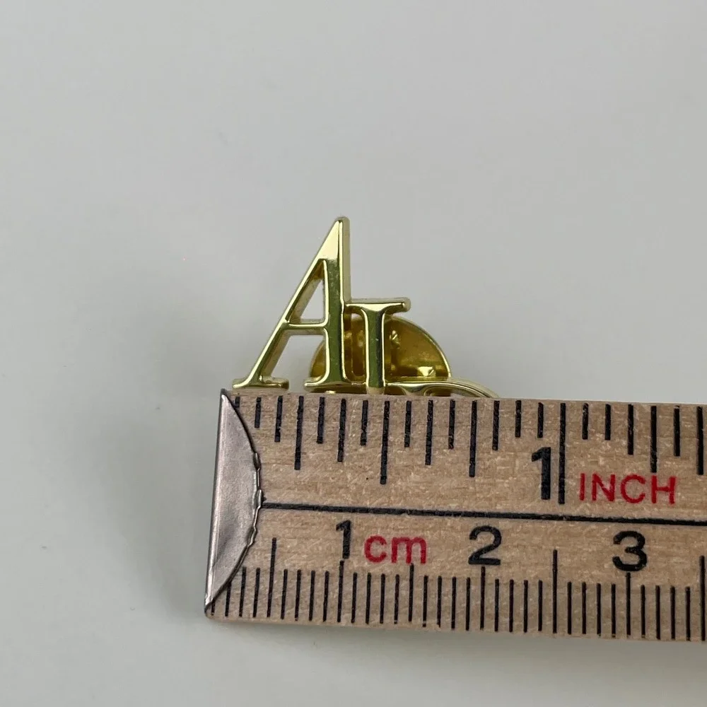 Aime Leon Dore ALD Gold Tone Monogram Lapel Pin Streetwear Suit Accessory NYC